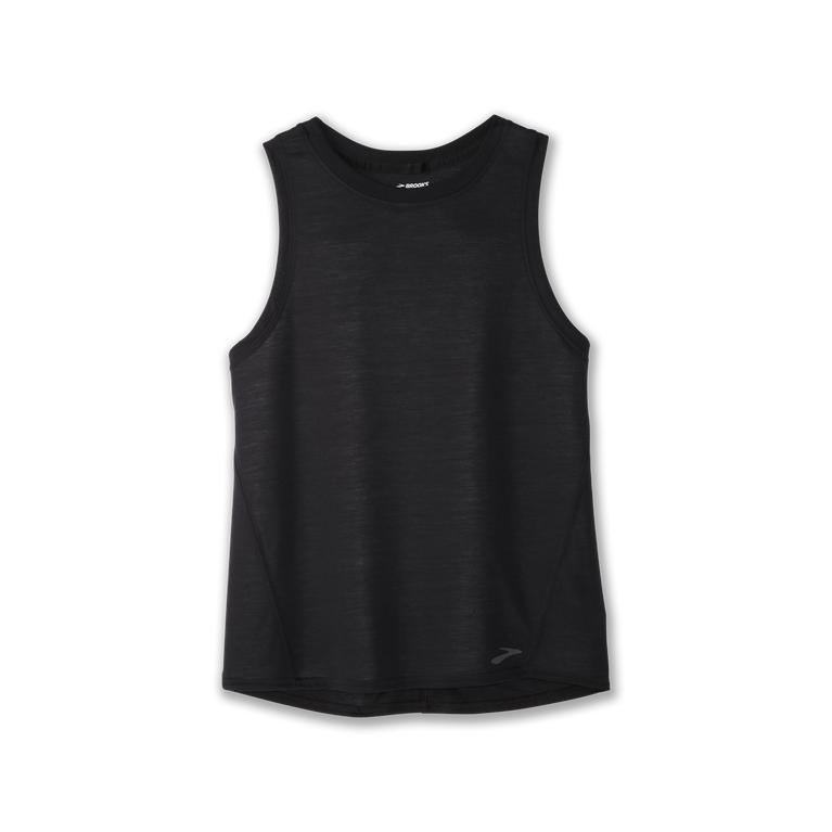 Brooks Distance Running Tank Top - Women's - Black (46913-OIJN)